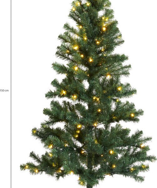 Lifa Living - Künstlicher Weihnachtsbaum - Mit Lichtern - 130 LED-Lichter - 150 cm - Verbindungskabel 5 Meter - Grün Weihnachten