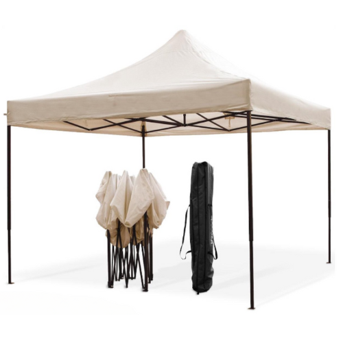 LifeGoods - Gartenzelt - Pavillon - 3x3 m - faltbar - beige Haus & Garten