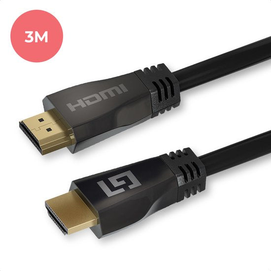 LifeGoods HDMI-Kabel - 3M - 18Gbps - HDMI 2.1 - Ultra High Speed - 4K (120 Hz) und 8K (60 Hz) - Schwarz Elektronik