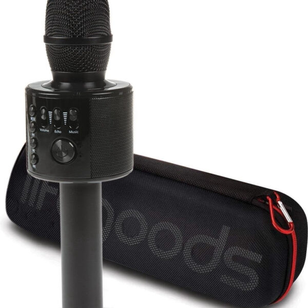 LifeGoods Karaoke-Mikrofon - Bluetooth - Drahtlos - mit Lautsprecher - Schwarz Vertaald