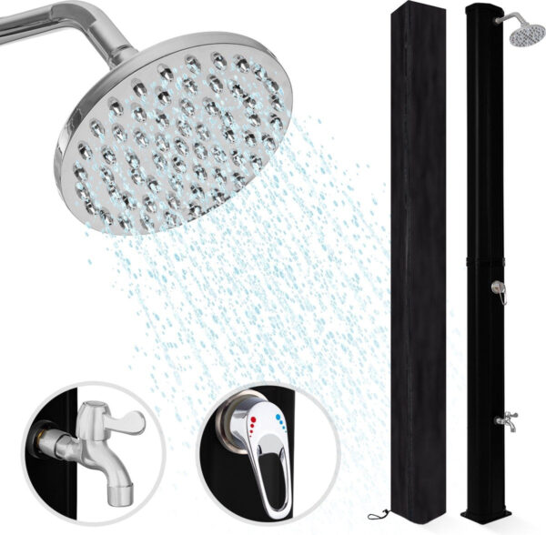 LifeGoods Outdoor-Dusche - Solar - 360Â° drehbarer Duschkopf - 35L - Schwarz Haus & Garten