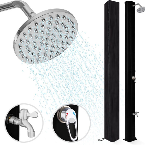 LifeGoods Outdoor-Dusche - Solar - 360Â° drehbarer Duschkopf - 35L - Schwarz Haus & Garten