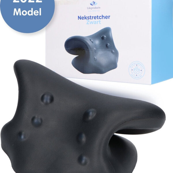 Lifeproducts Nackenstütze - Massagekissen - Nackenmassagegerät - Shiatsu-Massagekissen - Kissen für Nackenschmerzen - Nackenstütze - Schwarz Schön & Gesund