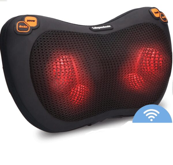 Lifeproducts - Shiatsu Massagekissen - mit Wärmefunktion - 4 Bedienknöpfe - mit WLAN - Schwarz Schön & Gesund