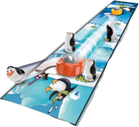 Lifetime Games Shuffle Bowling Tischspiel - Komplettes Kegelset - Pinguin Motiv - 90 x 20 x 3 cm Hobby & Sport