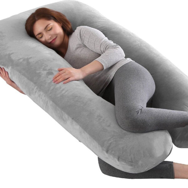 LitolloÂ¬Ã† Umstandskissen XXL | Stillkissen | Körperkissen| 280cm | Weiches Vliesgewebe | Körperkissen | Abnehmbarer Bezug | Grau Wohnen & Kochen
