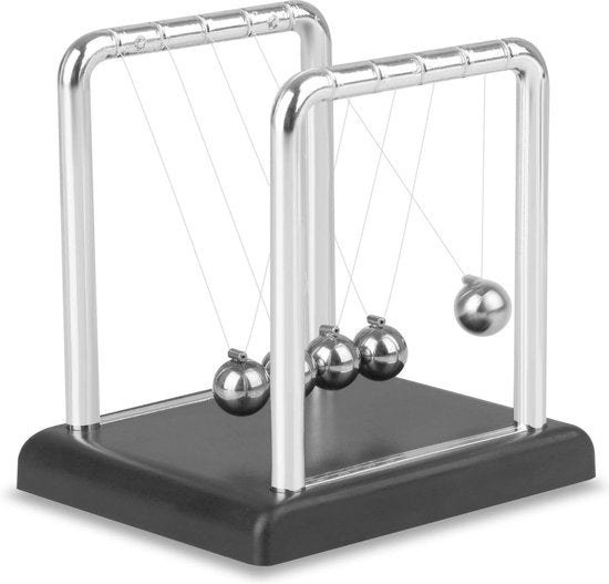Little big bird Newton's Cradle - Premium-Schreibtisch-Accessoire - Schwarz und Chrom - Wohnen & Kochen