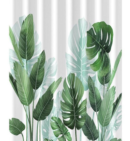 Loti Living Duschvorhang Anti-Schimmel - Strelitzia - inklusive Ringe - wasserdicht - Polyester - Duschvorhang 120x200 cm Wohnen & Kochen