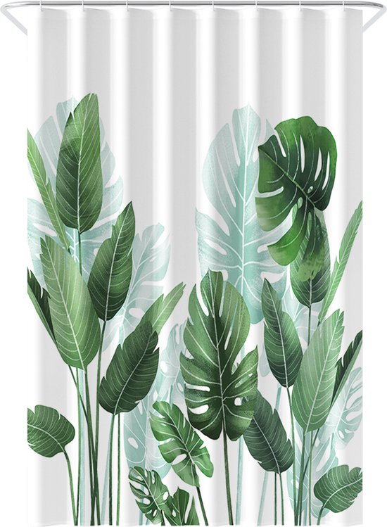 Loti Living Duschvorhang Anti-Schimmel - Strelitzia - inklusive Ringe - wasserdicht - Polyester - Duschvorhang 120x200 cm Wohnen & Kochen