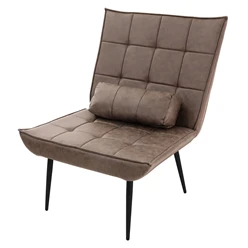 Lounge Chair Braun Polstersessel mit Lendenkissen Relaxsessel ML-Design 6499