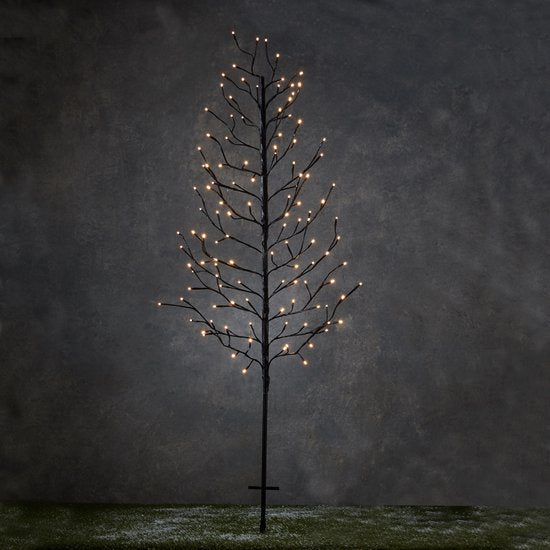 Luca Lighting Garden d'Light Baum mit klassischer weißer LED-Beleuchtung - H150 cm - Schwarz Weihnachten
