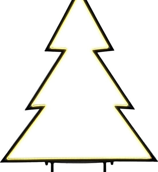 Luca Lighting Garden d'Light Weihnachtsbaum-Gartenpfahl mit warmweißen LED-Lichtern - L90 x H100 cm - Metall - Schwarz Weihnachten