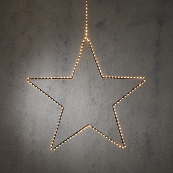 Luca Lighting Hängestern mit warmweißer LED-Beleuchtung - H128 x Ø58 cm - Schwarz Weihnachten