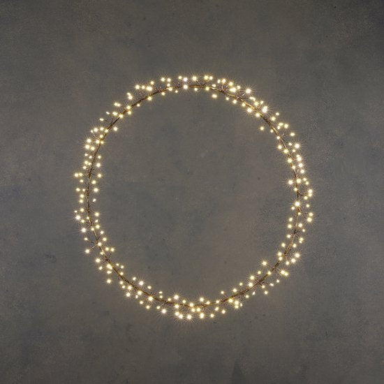 Luca Lighting Lichtkranz mit warmweißer LED-Beleuchtung - Ø40 cm - Schwarz Weihnachten
