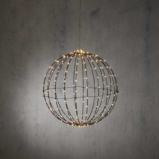 Luca Lighting Weihnachtslichterkugel mit warmweißen LED-Lichtern - Ø40 cm - Schwarz Weihnachten
