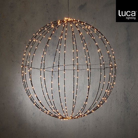 Luca Lighting Weihnachtslichterkugel mit warmweißen LED-Lichtern - Ø60 cm - Schwarz Weihnachten