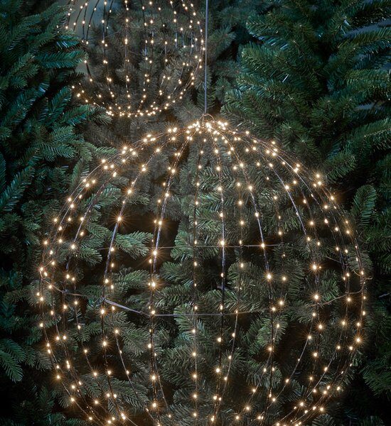 Luca Lighting Weihnachtslichtkugel mit klassisch weißen LED-Lichtern - Ø60 cm - Silber Weihnachten