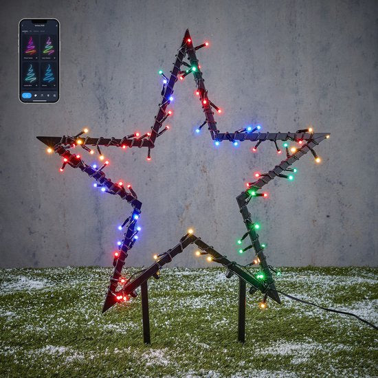 Luca Smart Lighting Gartenpfahl mit 120 LED-Leuchten - H102 x Ø90 cm - RGB Weihnachten