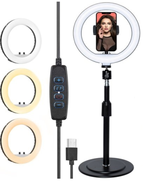 LURKÂ® Ringlampen-Set 8-Zoll-LED - Verstellbares Stativ - Fernbedienung - Geeignet für Smartphone Elektronik