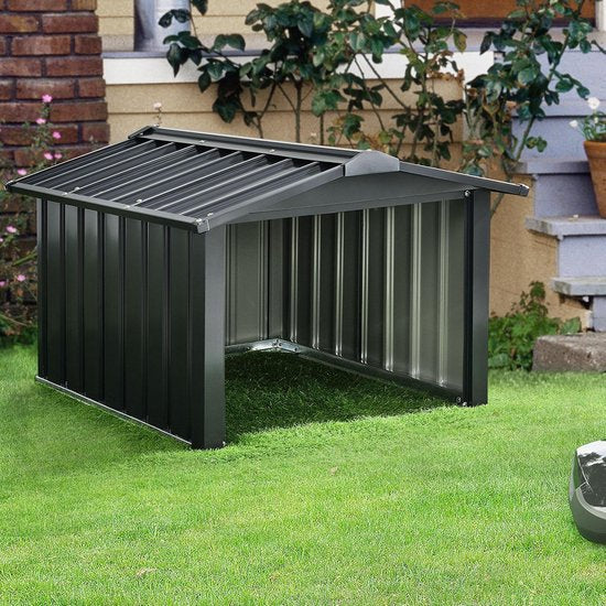 Mähgarage aus Metall - 86 x 98 x 63cm - Anthrazit Haus & Garten