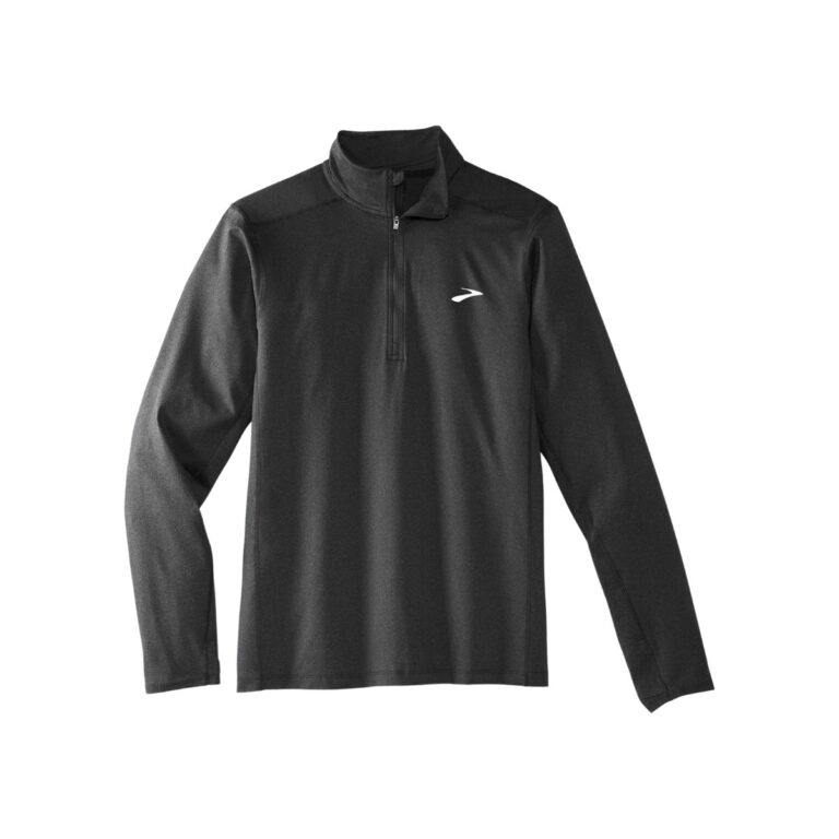 Maglia a maniche lunghe Brooks Run con mezza zip Nero