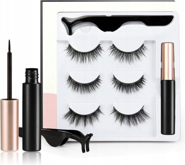 Magnetische Wimpern - Eyeliner & Pinzette - Wimpern Extension - 3 Paar Nepwimpers - Lashes Set - Rheme Schön & Gesund