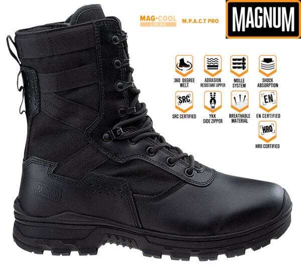 MAGNUM Scorpion 8.0 SZ SideZip - Herren Tactical Boots Einsatz Stiefel Schwarz M000150095