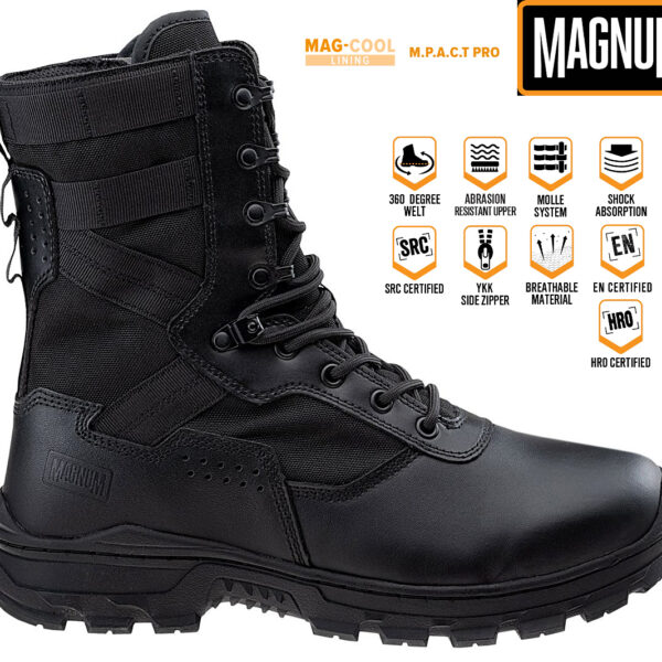 MAGNUM Scorpion 8.0 SZ SideZip - Herren Tactical Boots Einsatz Stiefel Schwarz M000150095