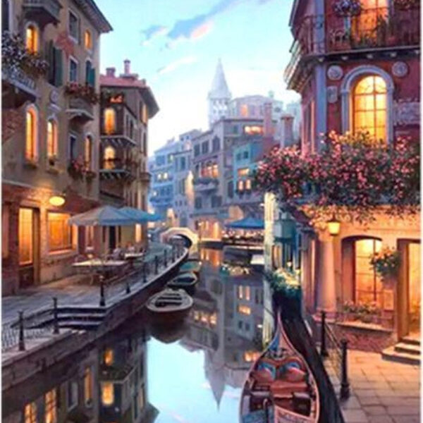 Malen nach Zahlen Erwachsene - Venedig - Italien - Gondel - Malen nach Zahlen - 40x50cm Hobby & Sport