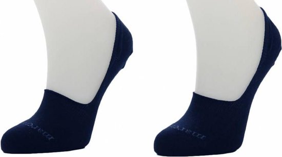 Marcmarcs - 2 Paar unsichtbare Sneaker Socken - Anti-Rutsch-Band an Ferse - Größe 42 - Blau Kleidung