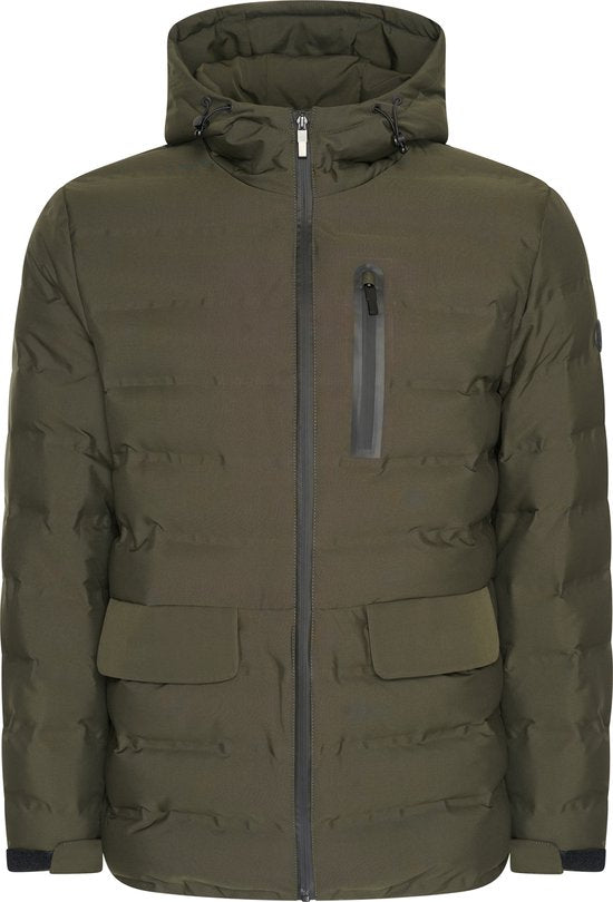 Mario Russo Padded Woven Jacket - Jacke Herren - Winterjacke Herren - Wasserabweisend - Winddicht - Grün - XXL Kleidung