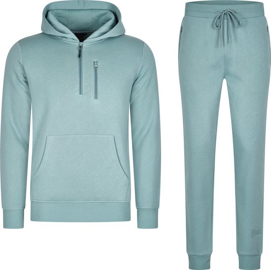 Mario Russo Trainingsanzug Achilles - Hausanzug - Jogginganzug - Hoodie - Steinblau - 3XL Kleidung