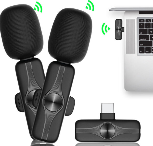 MATTIÂ® 2-in-1 - Drahtloses Mikrofon - USB-C - Mikrofon - Tie Pin Mikrofon - Android & Laptops Elektronik