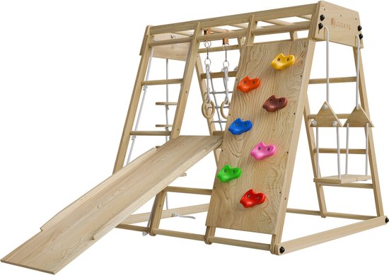 Maxi-Kinderspielplatz - Mit Rutsche - Natürliche Spielgeräte Hobby & Sport