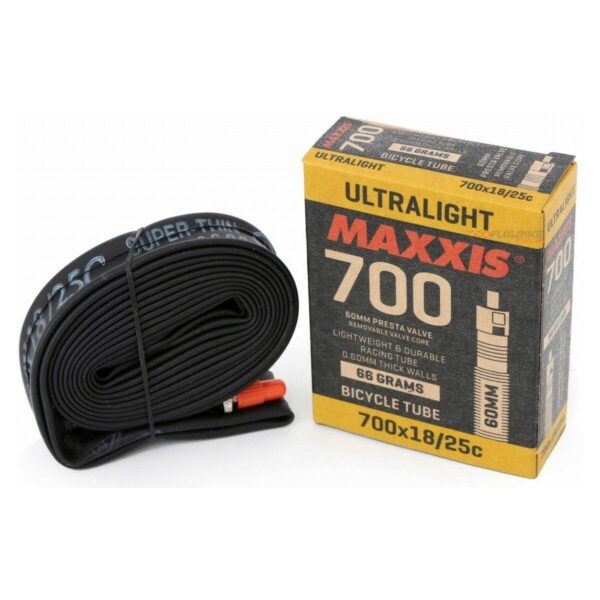 Maxxis Ultralight 700x18-25C Presta 60mm Kamera. Fahrradschläuche