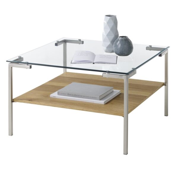 MCA Möbel Couchtisch mit Glasplatte - Max. 20 kg - 65 x 65 x 46 cm Wohnen & Kochen
