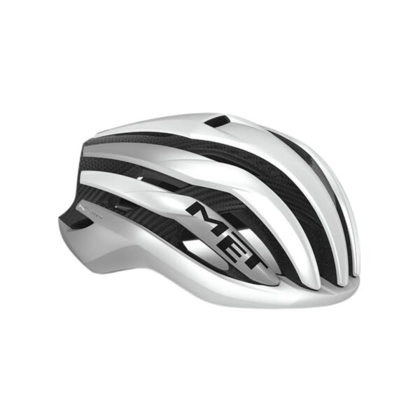 MET Trenta 3K Carbon MIPS Helm Weiß Silber Metall