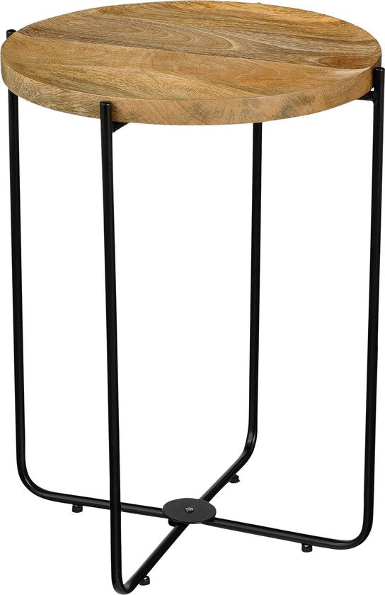 Mica Decorations Armando Beistelltisch - H45 x Ø36 cm - FSC 100% Mango Holz - Braun Wohnen & Kochen