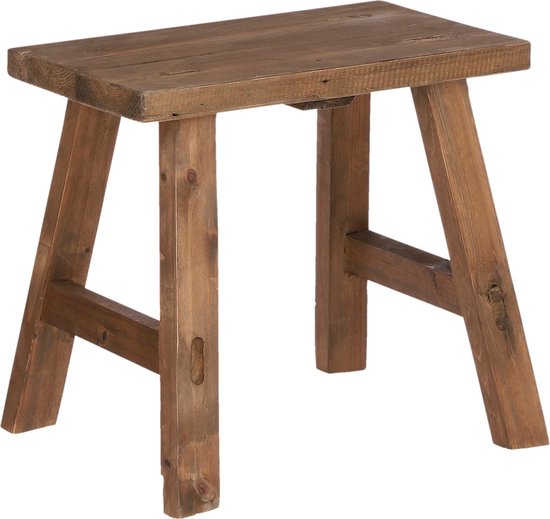 Mica Decorations - Bold Holzhocker - L38 x B29 x H34 cm - Recyceltes Holz - Braun Wohnen & Kochen