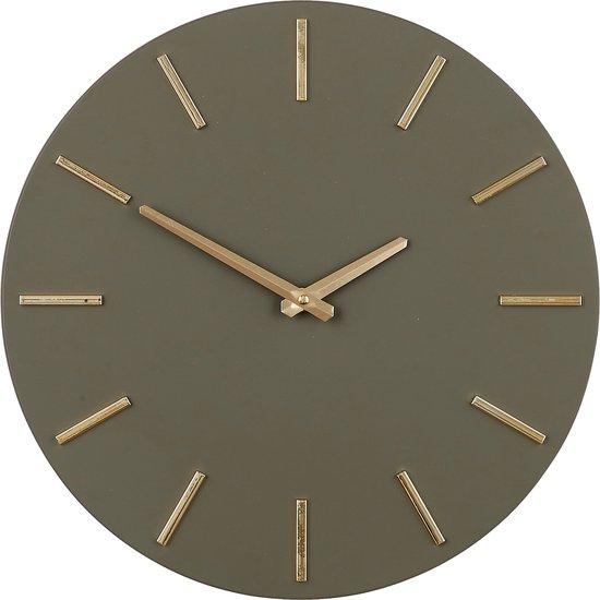 Mica Decorations Brixen Wanduhr - Ø36 cm - Dunkelgrün Wohnen & Kochen