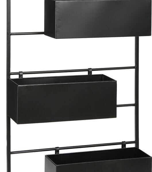Mica Decorations Dani Pflanzenständer hängend - L54 x B10 x H90 cm - Metall - Schwarz Haus & Garten