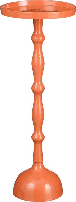 Mica Decorations Duco Beistelltisch - H66 x Ø25 cm - FSC 100% - Recyceltes Aluminium - Orange Wohnen & Kochen