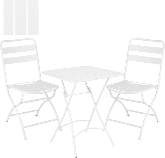Mica Decorations Evita Bistro Set - 3er Set - Metall - Weiß Haus & Garten