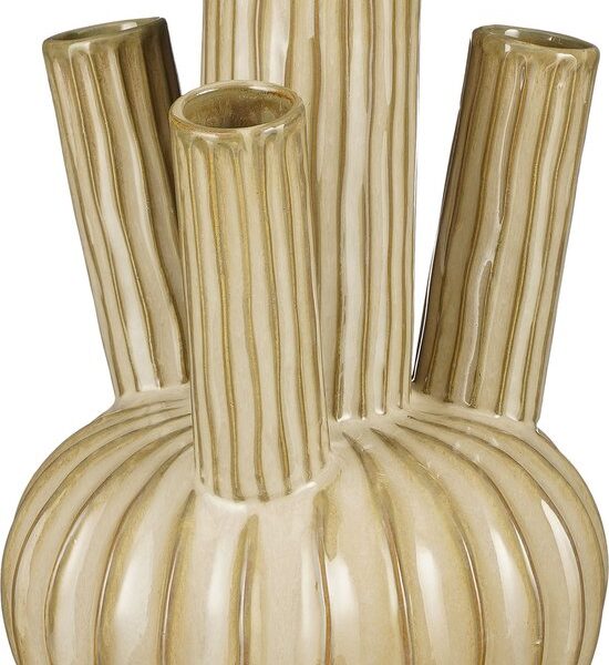 Mica Decorations Felipe Tulpenvase - H27 x Ø20 cm - Keramik - Beige Wohnen & Kochen