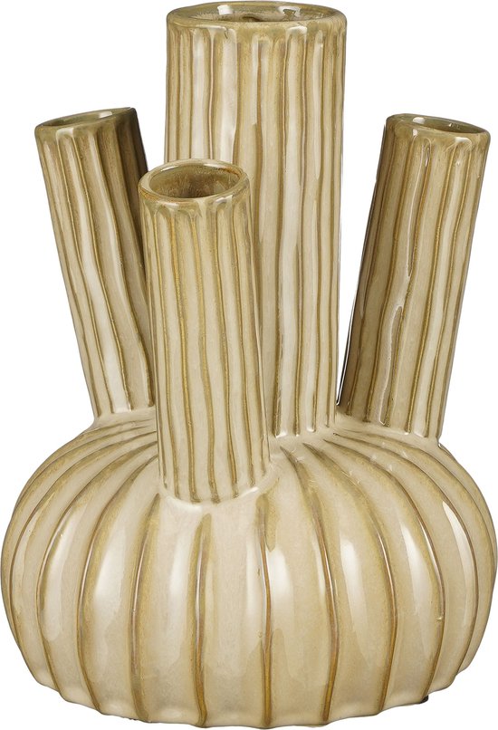 Mica Decorations Felipe Tulpenvase - H27 x Ø20 cm - Keramik - Beige Wohnen & Kochen