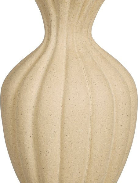 Mica Decorations Fiore Vase - L15 x B15 x H40 cm - Keramik - Beige Wohnen & Kochen
