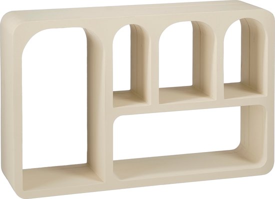 Mica Decorations Frati Wandschrank - L60 x B15 x H38 cm - FSC 100% - Off White Wohnen & Kochen