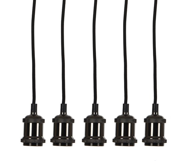 Mica Decorations - Fuga Pendelleuchte - 5er Set - L150 x Ø15 cm - Schwarz Wohnen & Kochen