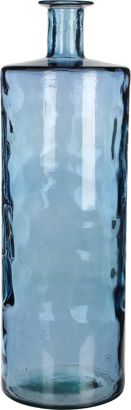 Mica Decorations Guan Flaschenvase - H75 x Ø25 cm - Recyceltes Glas - Blau Wohnen & Kochen