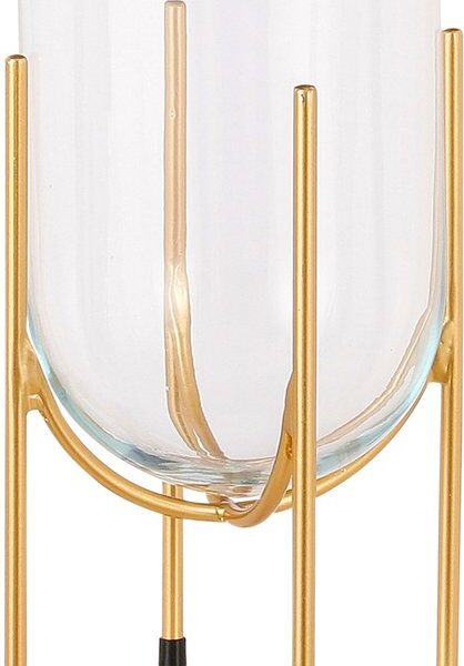 Mica Decorations Jamey Vase auf Ständer - H31 x Ø17 cm - Glas - Gold Wohnen & Kochen